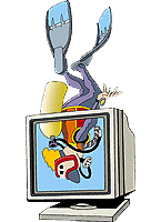 [Image: Fish Swimming Around Diver in Computer
Monitor]